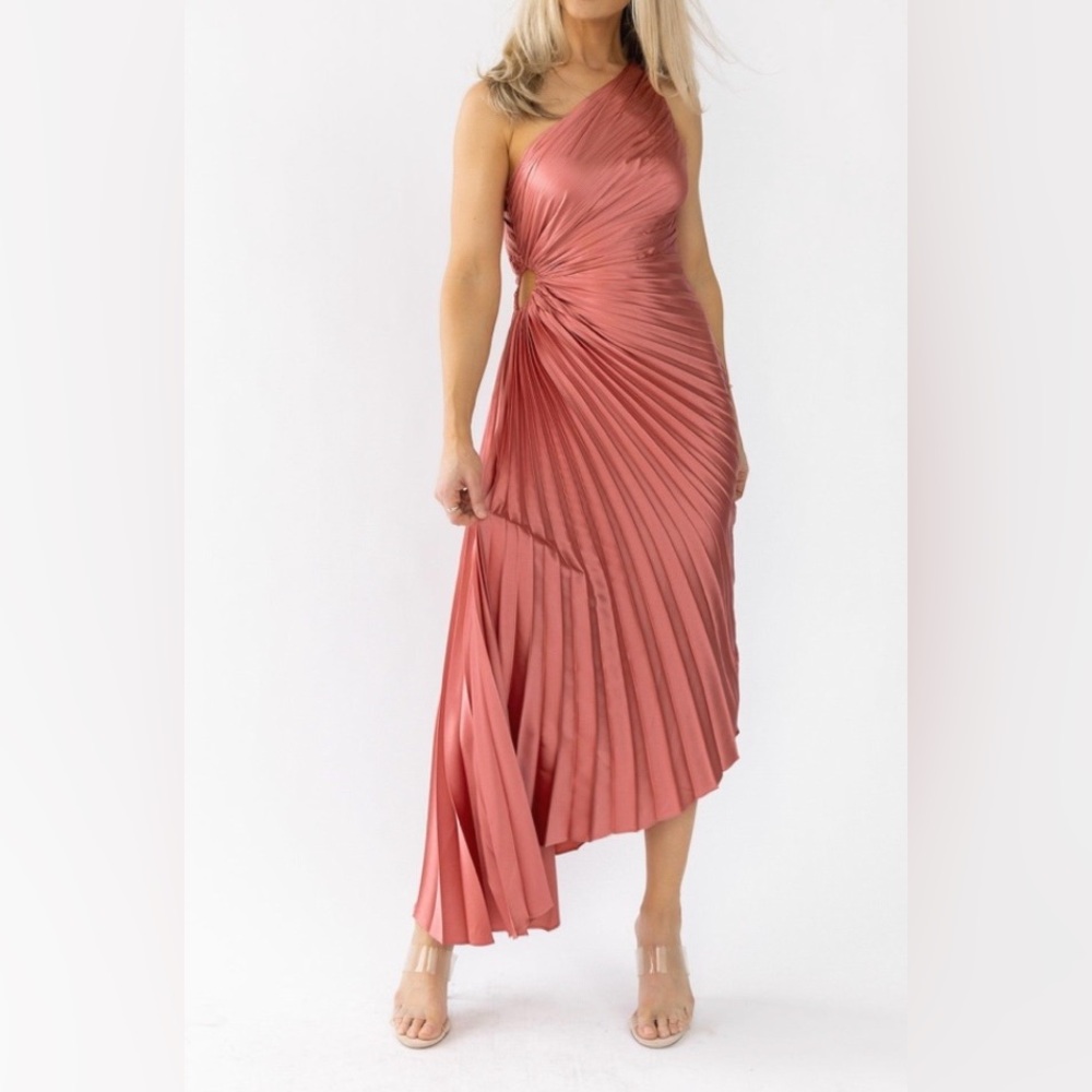 Monroe Rose One-Shoulder Maxi Dress Size Small